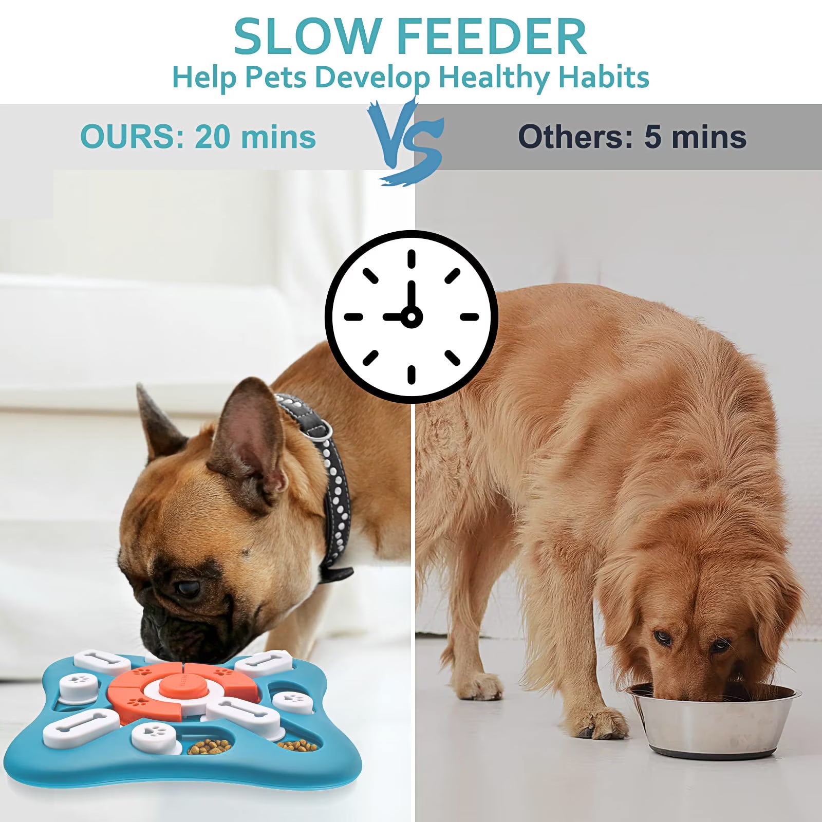 Pet Deluxe Dog Puzzle Toys, Treat Dispensing Dog Enrichment Toys for IQ Training and Brain Stimulation, Interactive Mentally Stimulating Toys as Gifts for Puppies, Cats, Dogs