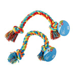 (4 pack) Vibrant Life Tug Buddy Braided Rope Chew Dog Toy, Multicolor, Level 1 for Light Chewing