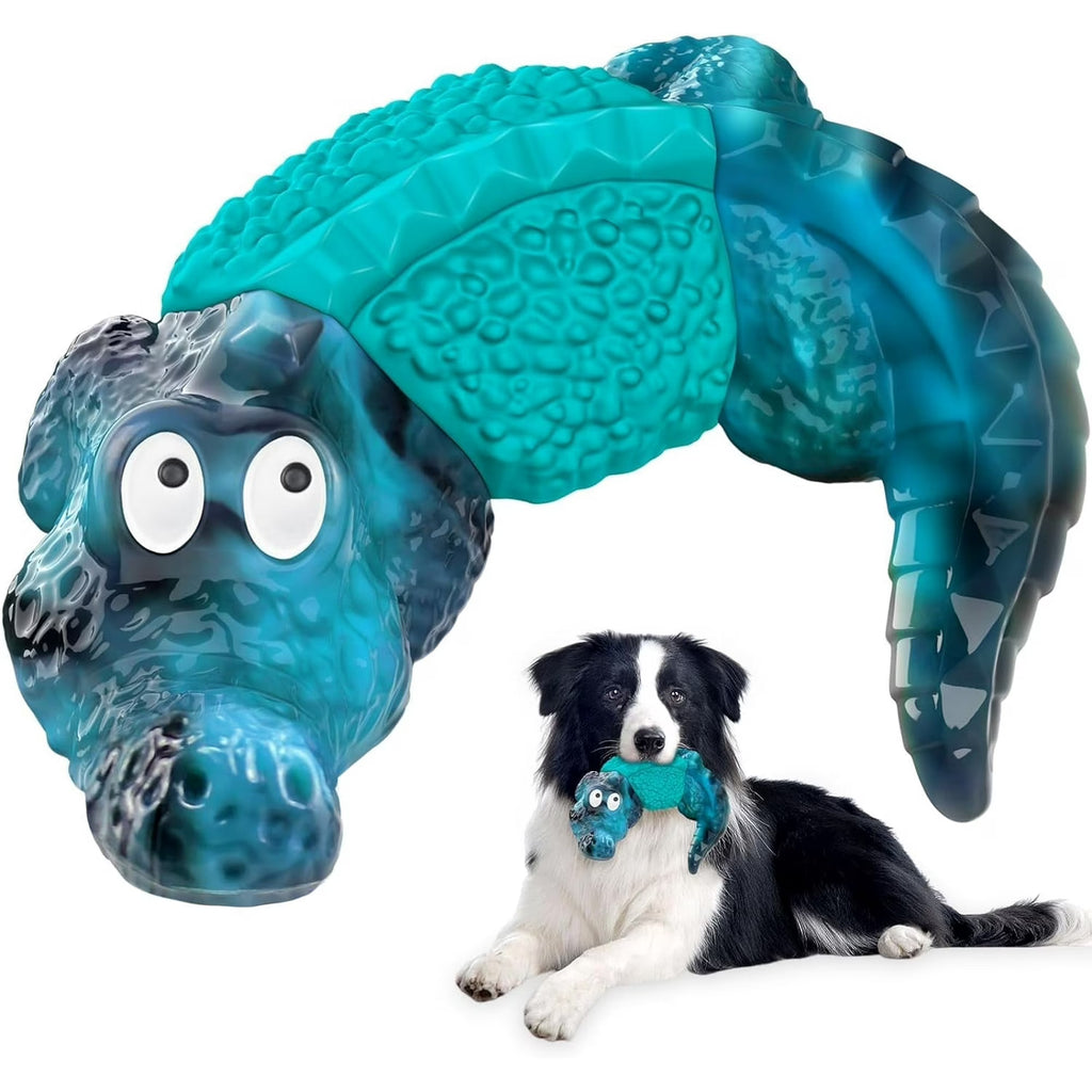Pet Deluxe Dog Toys for Super Aggressive Chewers Indestructible Interactive Tough Dog Chew Crocodile Toy Heavy Duty Durable Toys Teeth Cleaning for Large Medium Dogs