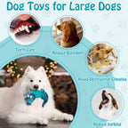 Pet Deluxe Dog Toys for Super Aggressive Chewers Indestructible Interactive Tough Dog Chew Crocodile Toy Heavy Duty Durable Toys Teeth Cleaning for Large Medium Dogs