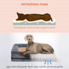 PayUSD Dog Beds for Large Medium Small Dogs Orthopedic Pet Bed Sofa Supportive Egg Crate Foam Animal Couch with Removable Washable Cover Non Skid Bottom S to XL