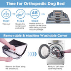 PayUSD Dog Beds for Large Medium Small Dogs Orthopedic Pet Bed Sofa Supportive Egg Crate Foam Animal Couch with Removable Washable Cover Non Skid Bottom S to XL