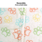 Vibrant Life Medium Cozy Plush Throw Blanket for Cats & Dogs, Multi-Color Paw Print