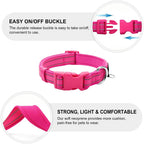 azuza Reflective Dog Collar Super Soft Neoprene Padded Dog Collars with ID Tag Ring for Small Medium Large Dogs