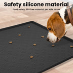 Silicone Pet Feeding Mat for Dogs and Cats, High-Lips Pet Placemat Non-Slip Waterproof Bowl Mats, Puppy Dish Tray Mat Suitable for Small Medium Large Pets, Black