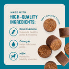 VetIQ Hip & Joint Supplement for Dogs, Chicken Flavored Soft Chews, 7.4 oz, 60 Count