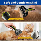 3-in-1 Pet Deshedding Tool - Undercoat Rake, Deshedding Brush, Dematting Comb for Dogs & Cats, Dog Brush for Shedding, Professional Grooming Brush for Double Coat, Long & Short Hair