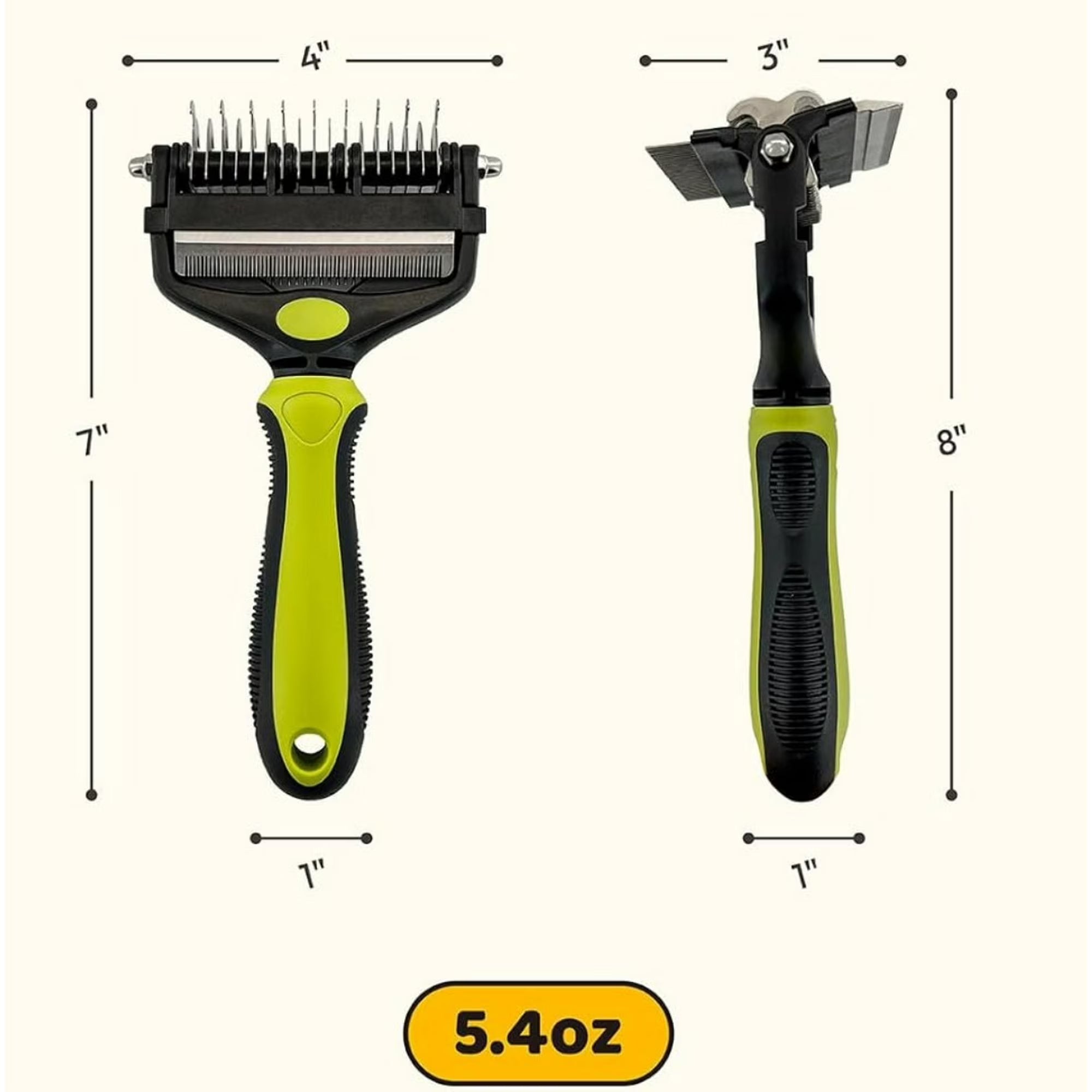 3-in-1 Pet Deshedding Tool - Undercoat Rake, Deshedding Brush, Dematting Comb for Dogs & Cats, Dog Brush for Shedding, Professional Grooming Brush for Double Coat, Long & Short Hair