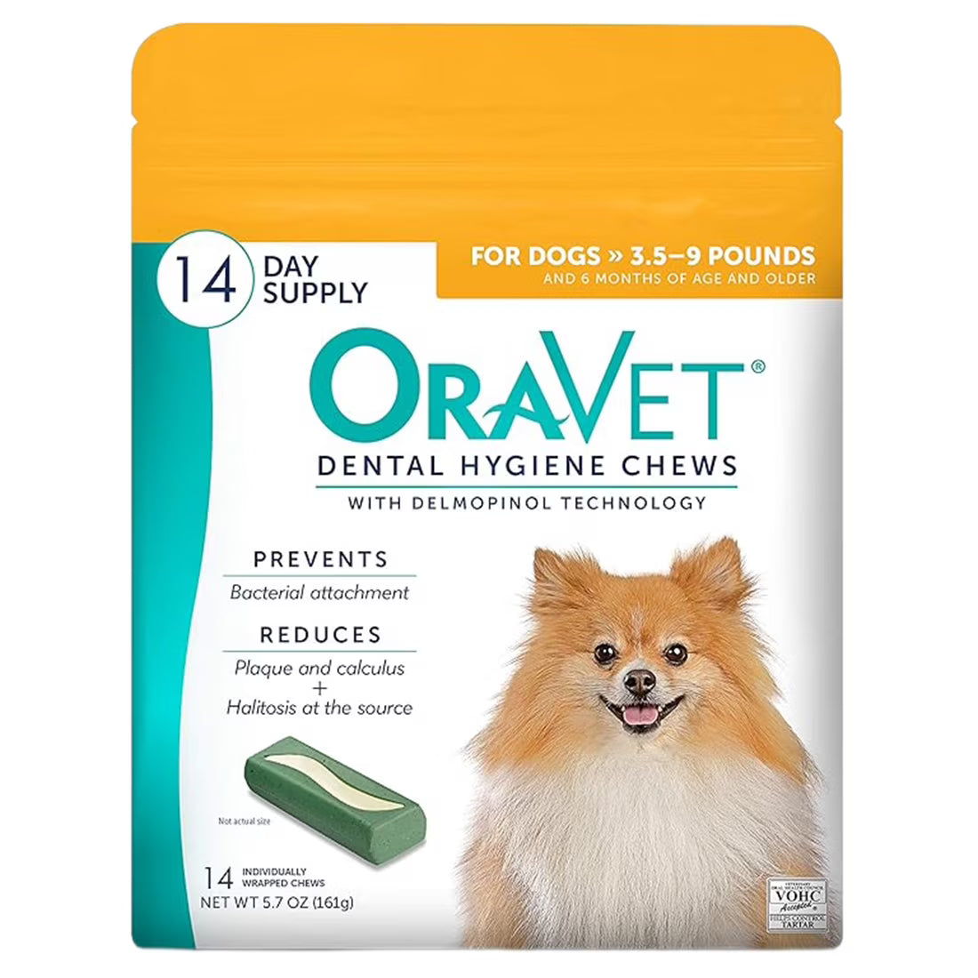 ORAVET Dental Chews for Dogs, Oral Care and Hygiene Chews (Small Dogs, 10-24 lbs.) Blue Pouch