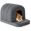 PELZIN Indoor Dog House - Orthopedic Dog Tent Bed w/Egg-Crate Foam - Pet Bed with Cover Cave - Waterproof Lining - Nonskid Bottom, Ideal for Medium Breeds & Fits 30-Inch Crate - 29"x18"