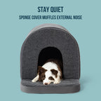 PELZIN Indoor Dog House - Orthopedic Dog Tent Bed w/Egg-Crate Foam - Pet Bed with Cover Cave - Waterproof Lining - Nonskid Bottom, Ideal for Medium Breeds & Fits 30-Inch Crate - 29"x18"