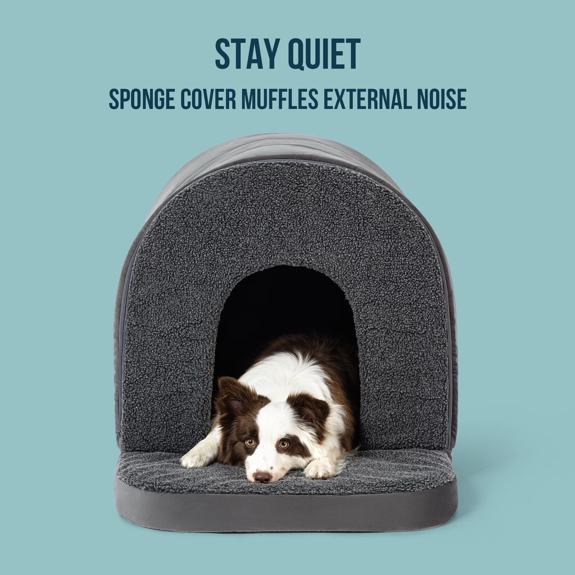 PELZIN Indoor Dog House - Orthopedic Dog Tent Bed w/Egg-Crate Foam - Pet Bed with Cover Cave - Waterproof Lining - Nonskid Bottom, Ideal for Medium Breeds & Fits 30-Inch Crate - 29"x18"