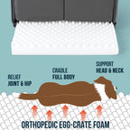 PELZIN Indoor Dog House - Orthopedic Dog Tent Bed w/Egg-Crate Foam - Pet Bed with Cover Cave - Waterproof Lining - Nonskid Bottom, Ideal for Medium Breeds & Fits 30-Inch Crate - 29"x18"