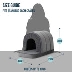 PELZIN Indoor Dog House - Orthopedic Dog Tent Bed w/Egg-Crate Foam - Pet Bed with Cover Cave - Waterproof Lining - Nonskid Bottom, Ideal for Medium Breeds & Fits 30-Inch Crate - 29"x18"