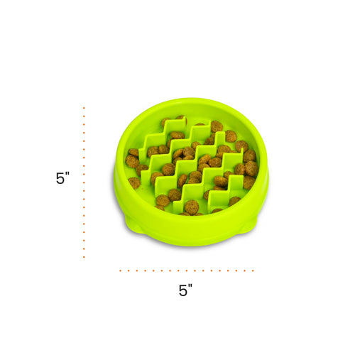 Catstages Kitty Slow Feeder Bowl for Cats & Small Dogs, Puzzle Dish for Fast Eaters, For Wet or Dry Food, Helps Slow Eating & Aid Digestion, Non-Slip, Made Without BPA, 3/4 Cup, 5-Inch
