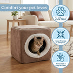 PETMAKER Cat House for Rabbits, Guinea Pigs, and Small Animals, Light Brown